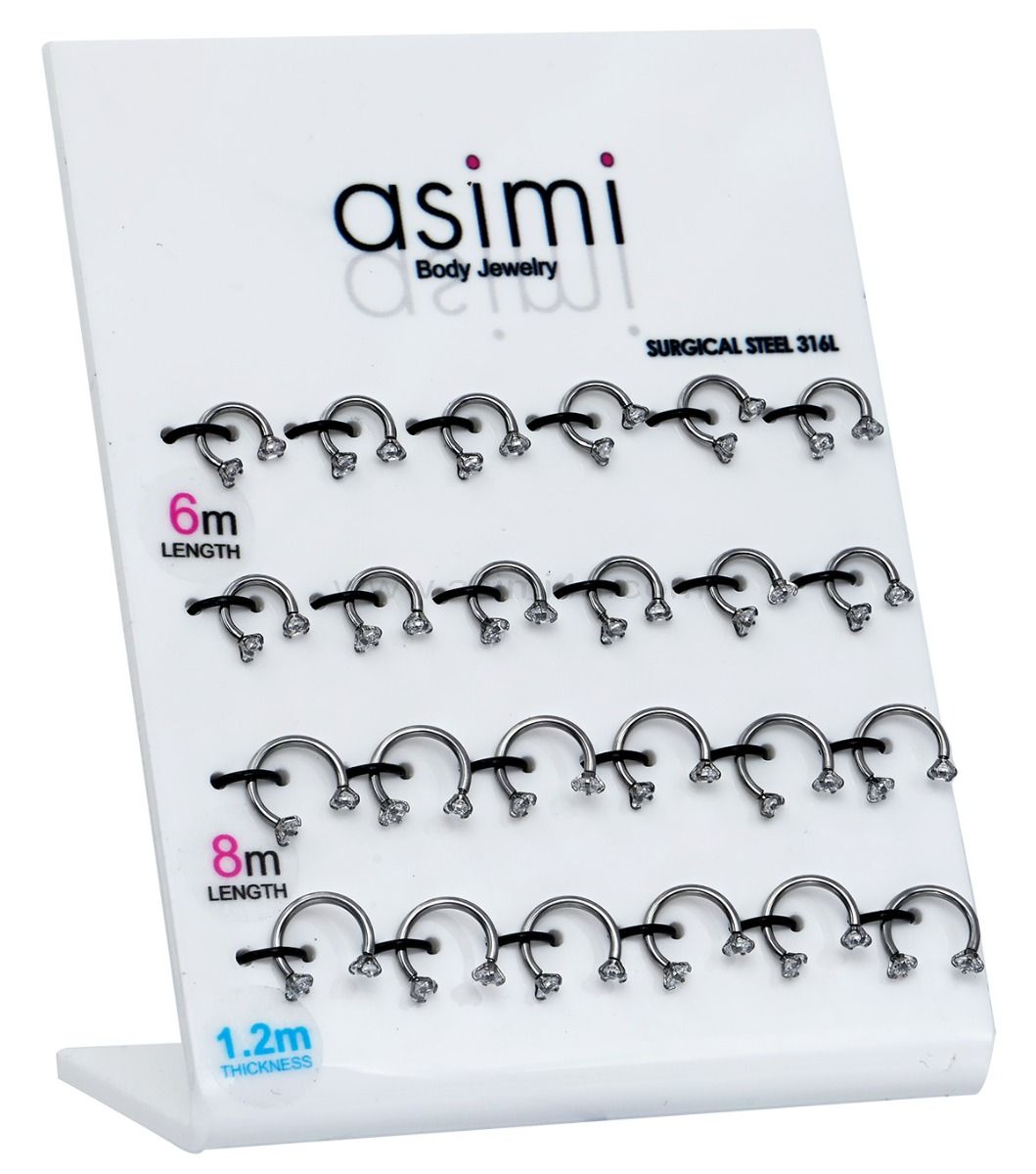 AsimiCircular Barbell 6-8Mm Με Ζιρκονpapell.gr