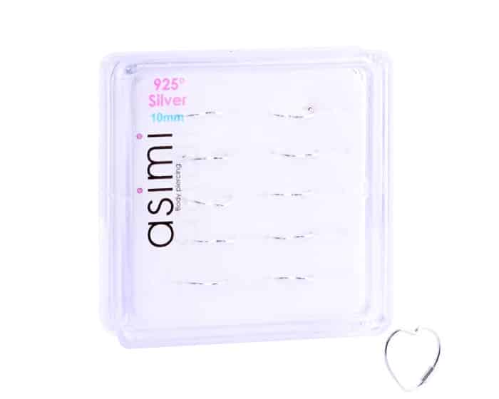 Ασημενιος Κρικος Μυτης Καρδια 0,7Χ1Μμ