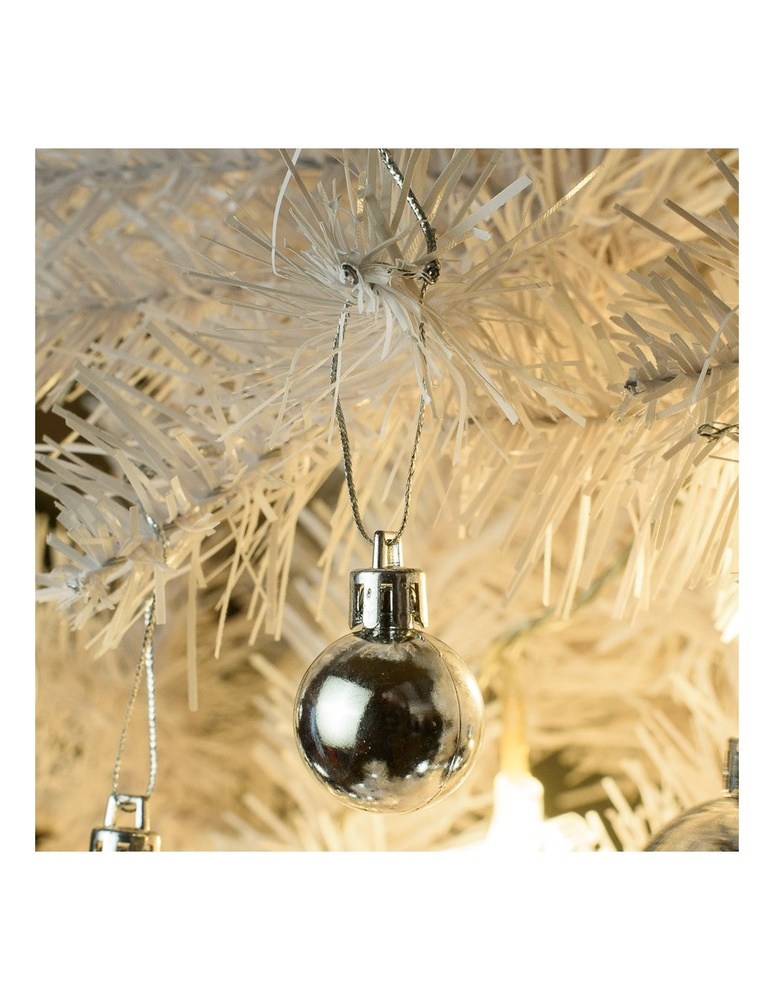 Χριστουγεννιατικη Μπαλα Ασημι Σετ Των 12 2,5 Εκ