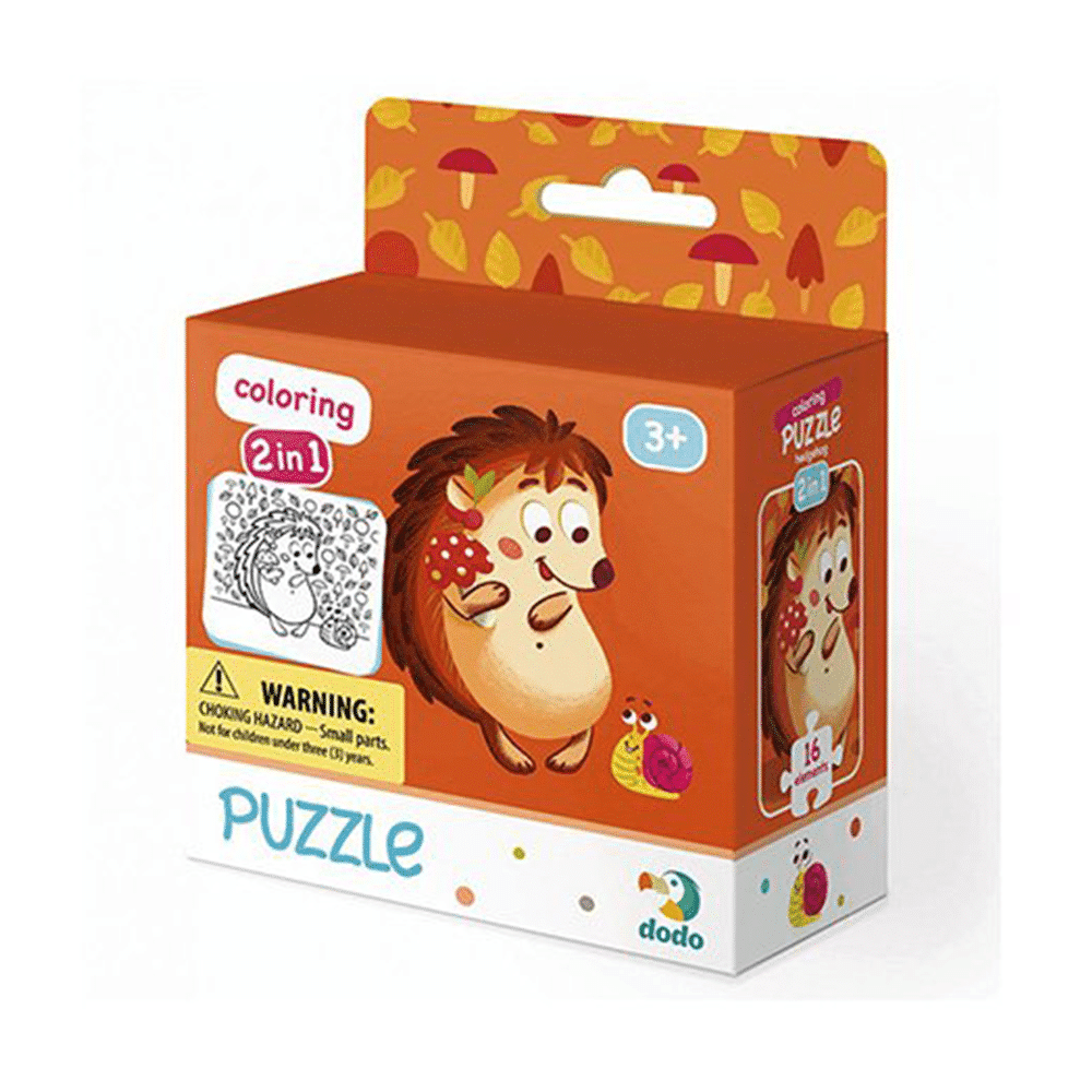 Dodo Coloring Puzzle Hedgehog – 2 Σε 1 Παζλ/Ζωγραφια Σκατζοχοιρος 16Pcs