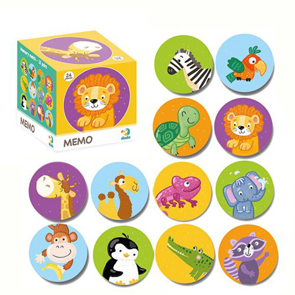 DodoDodo Mini Memo Game Wild Animals – Παιχνιδι Μνημης Αγρια Ζωακιαpapell.gr