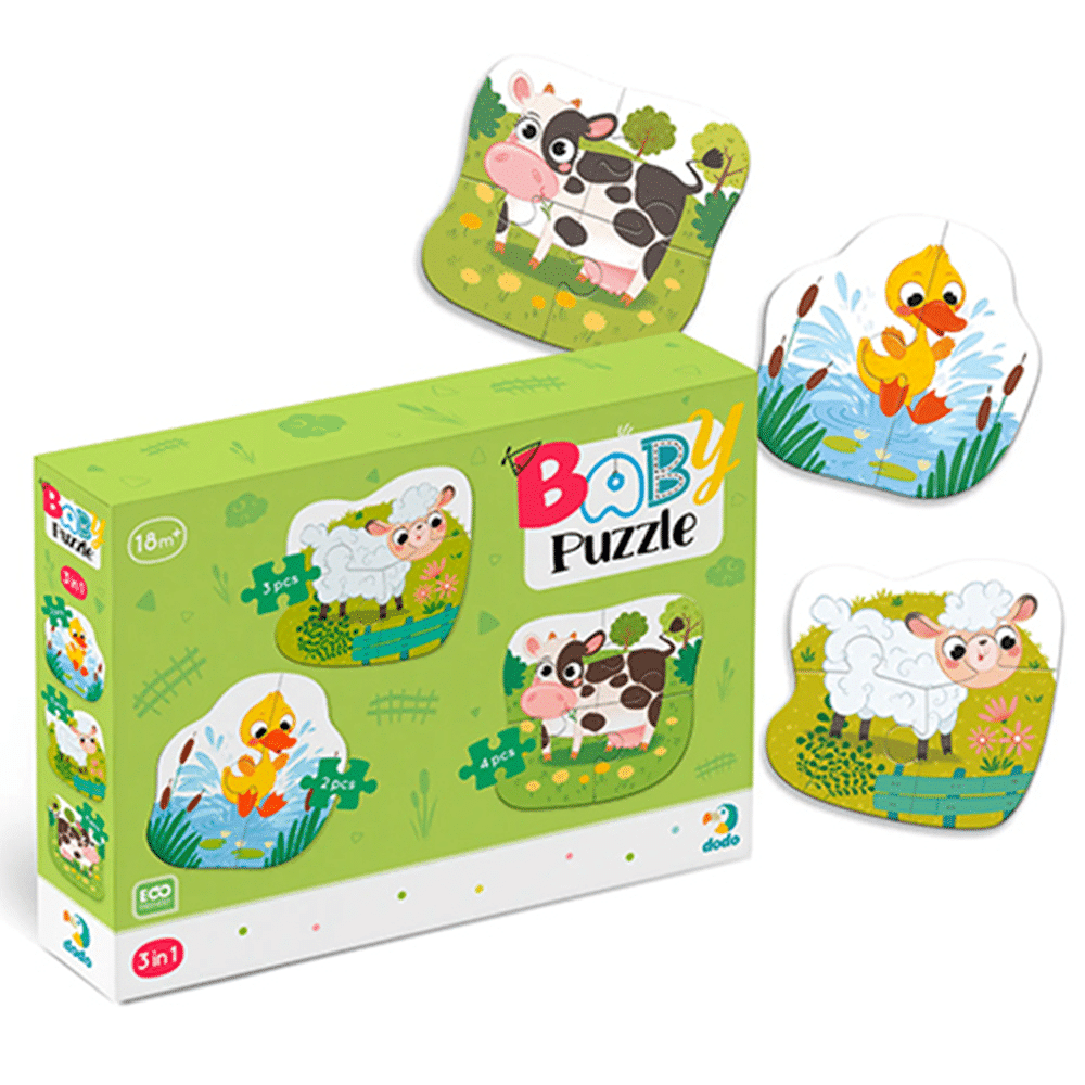 Dodo Puzzle 3 In 1 Farm Animals – Ζωα Της Φαρμας 2/3/4Pcs