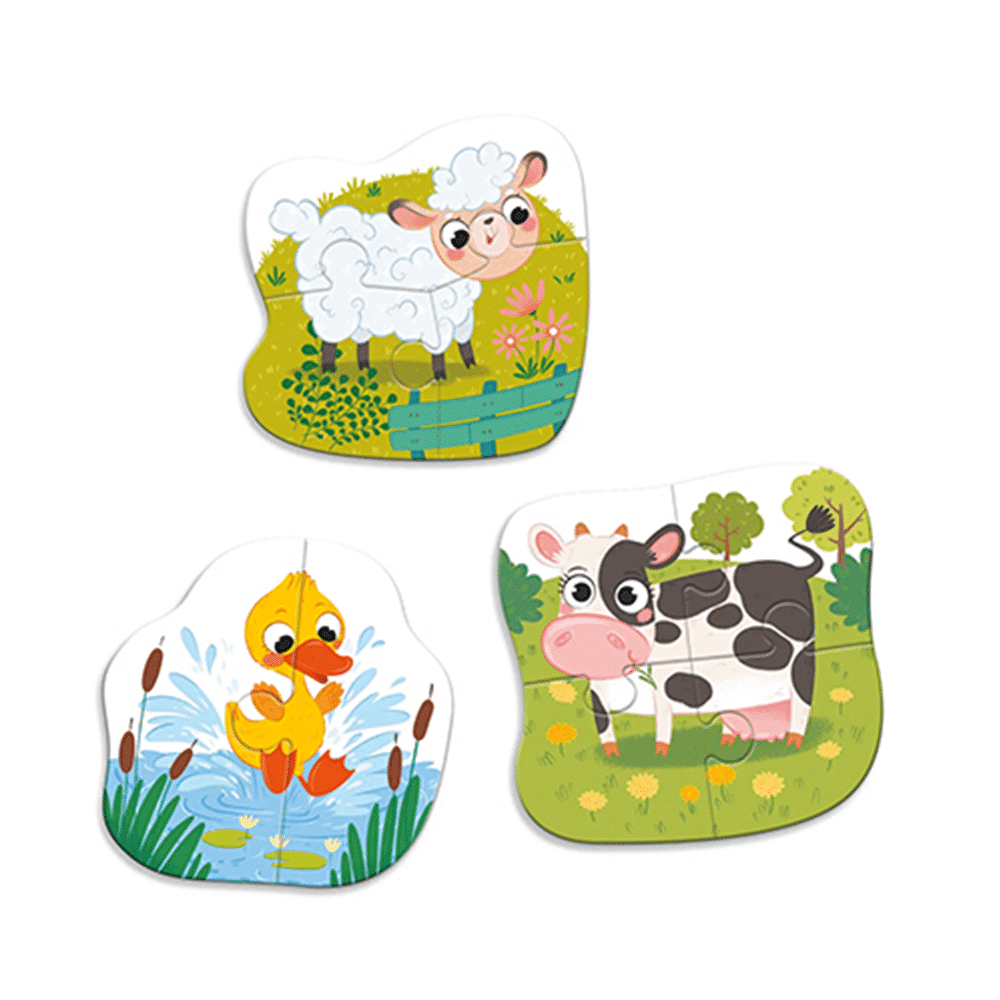 Dodo Puzzle 3 In 1 Farm Animals – Ζωα Της Φαρμας 2/3/4Pcs