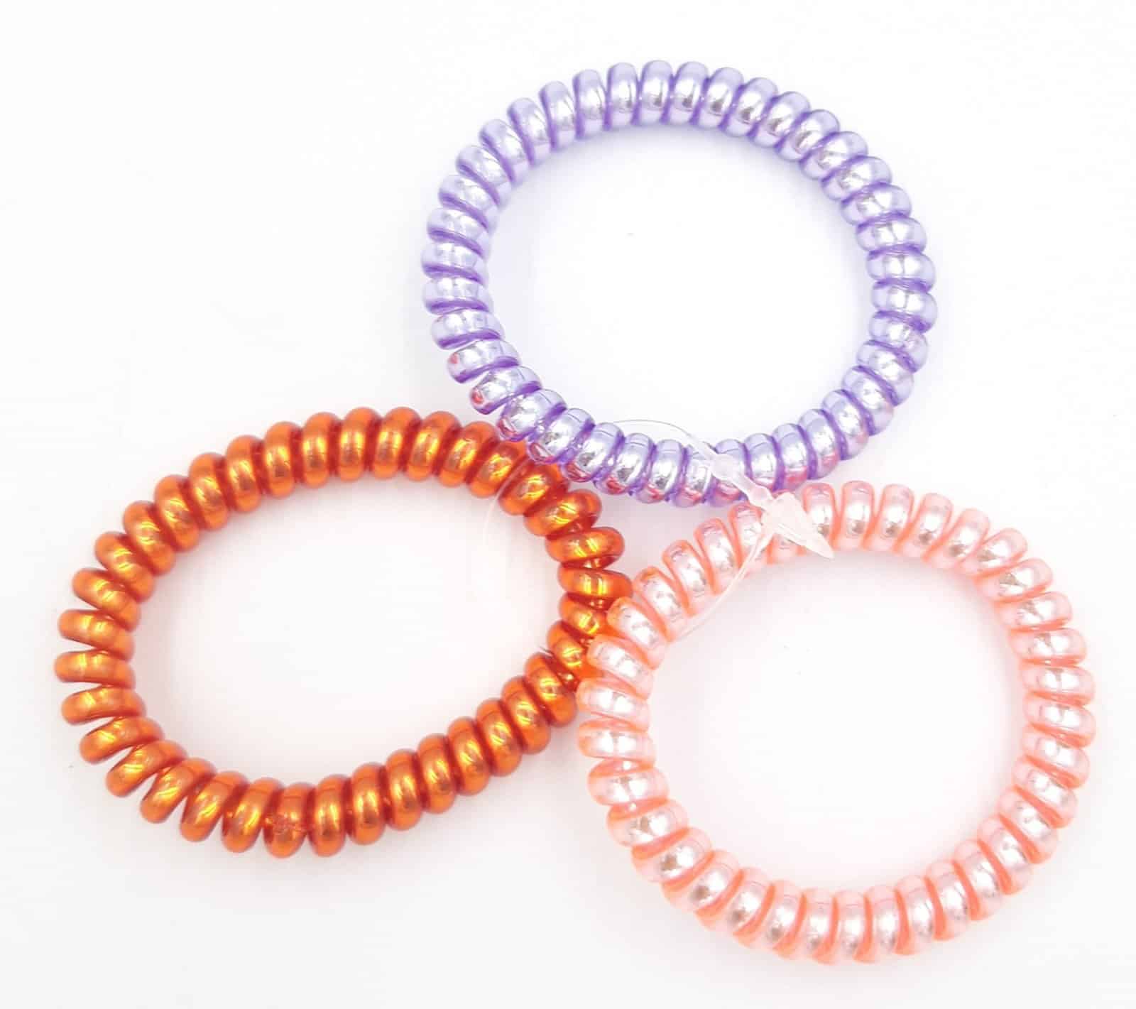 Λαστιχακια Μαλλιων Σπιραλ Χρωματιστα Ιριδοζον 3Τμχ