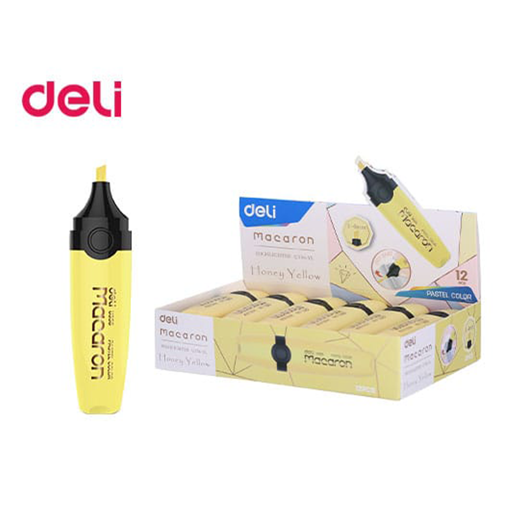 DELIDeli Μαρκαδόρος Υπογράμμισης Πλακέ Macaron Κίτρινοpapell.gr