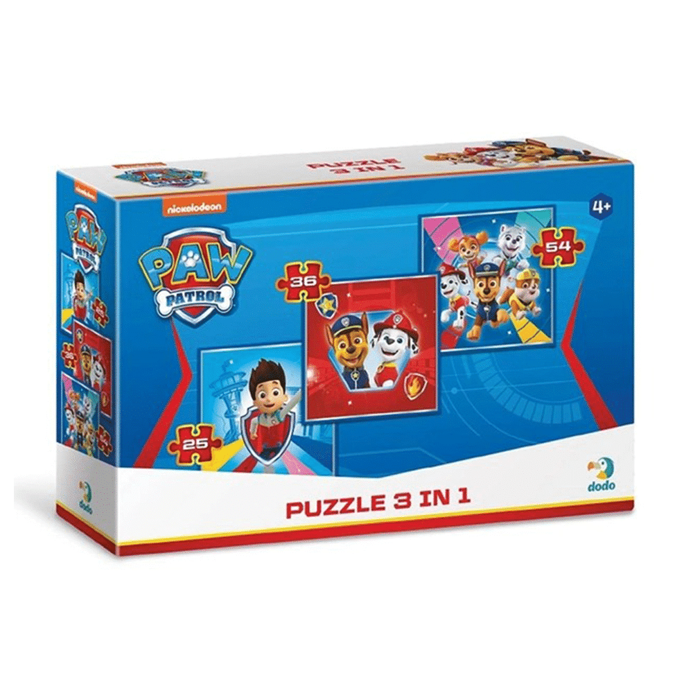 Dodo Paw Patrol Puzzle 3 In 1 25/36/54Pcs