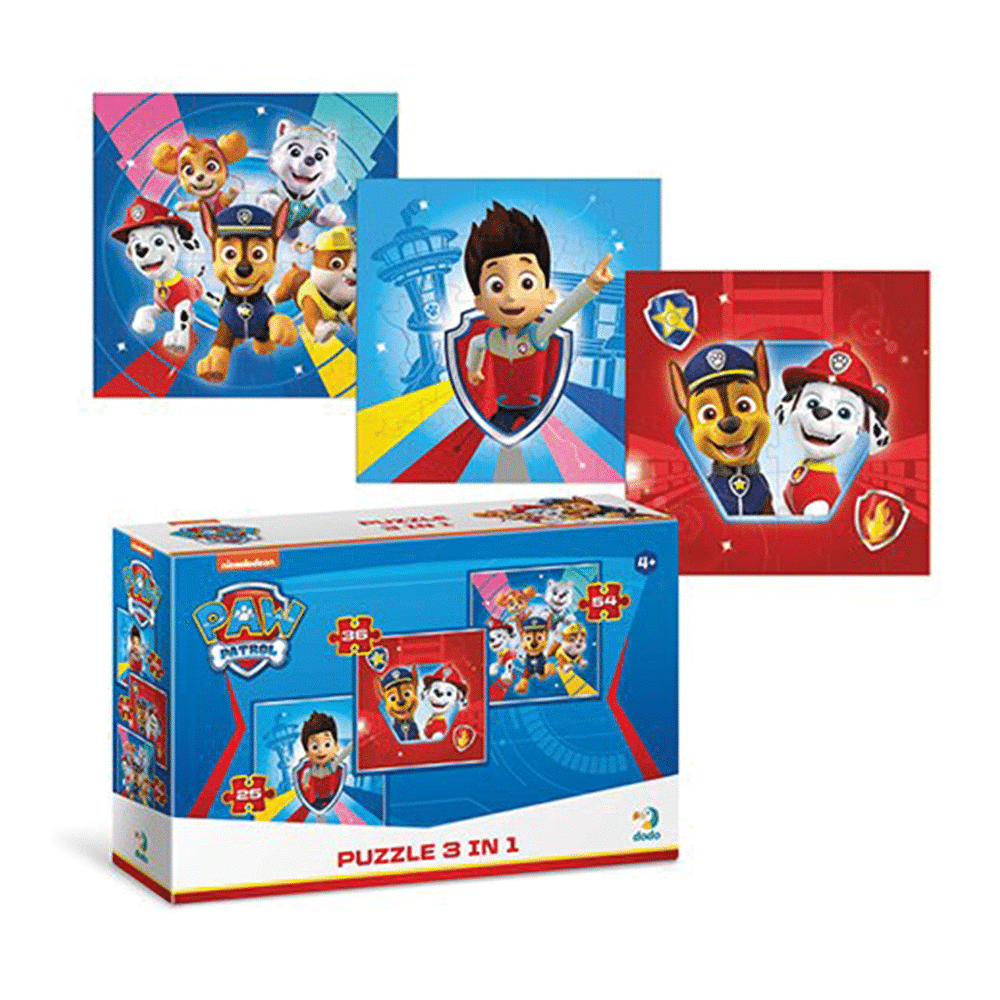 Dodo Paw Patrol Puzzle 3 In 1 25/36/54Pcs