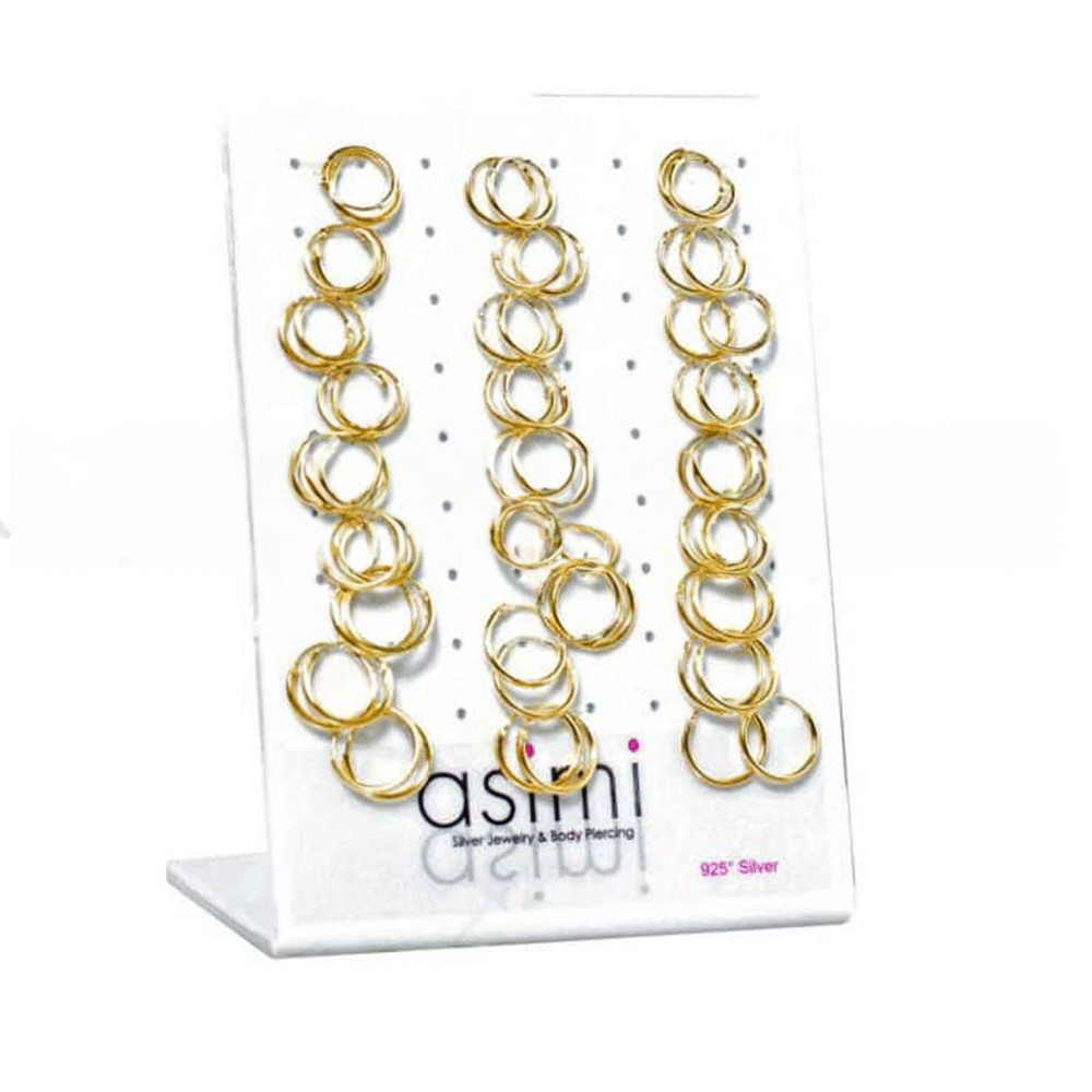 Ασημενια Κρικακια Επιχρυσα 10-12Mm