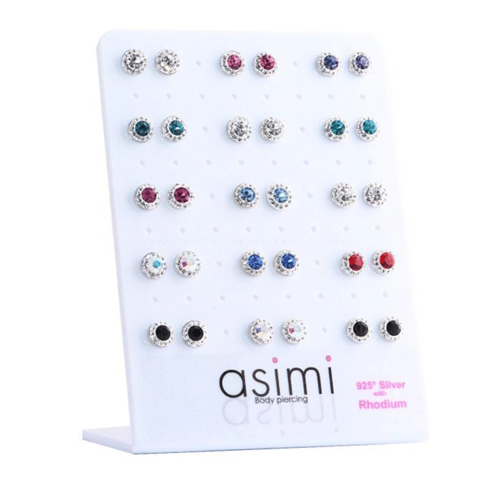 AsimiΑσημενιο Επιπλατινωμενο Σκουλαρικι Με Στρασακιαpapell.gr