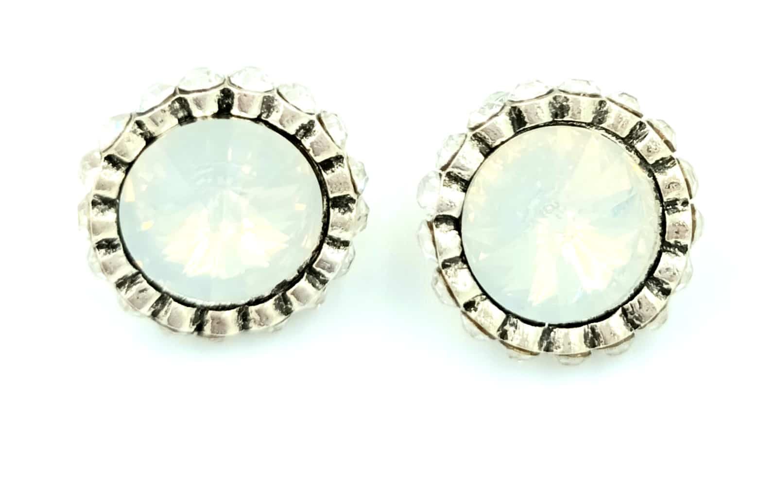 papell.grΣκουλαρικια Στρογγυλα Με Περιμετρικα Στρας Και Μεγαλο Πετραδι Φ2Cmpapell.gr