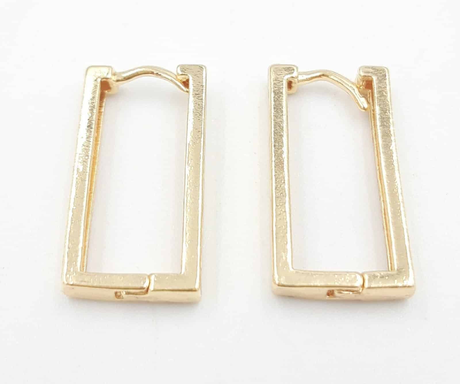 Σκουλαρικια Ασημενια- Χρυσα Ορθογωνια 2Χ1Cm