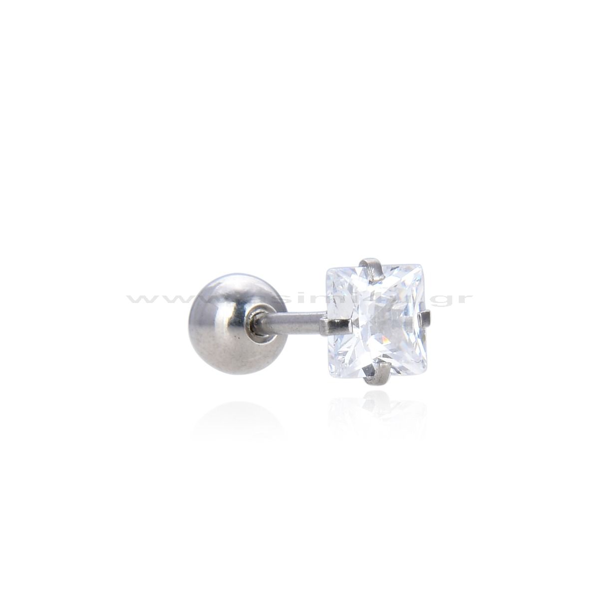 Σκουλαρικι Surgical Steel 316L Tragus Με Τριγωνο- Καρδια-Καρε Ζιρκον