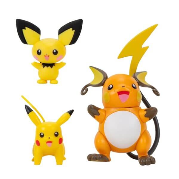 Pokemon Φιγουρες Εξελιξης Pichu, Pikachu, Raichu – Jazwares