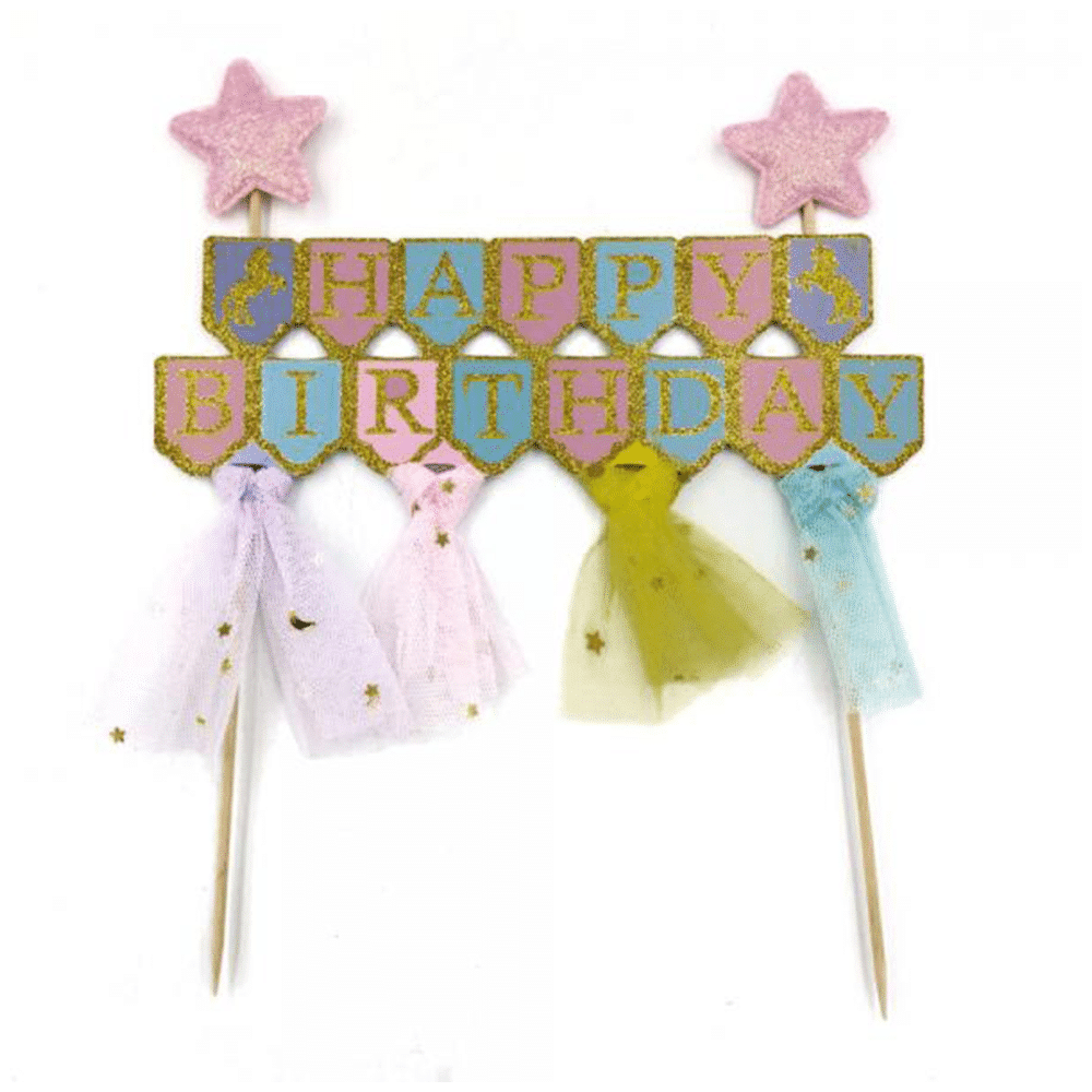 Cake Toppers Happy Birthday Glitter