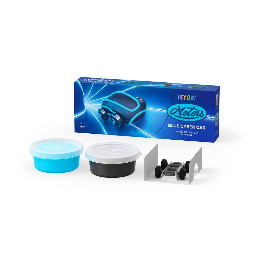 Hey Clay Blue Cyber Car