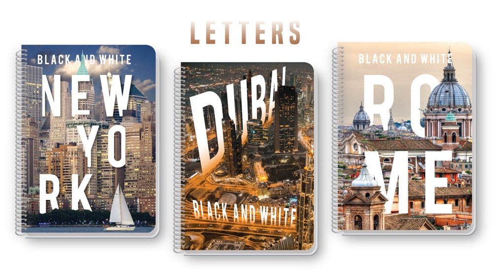 Black &Amp; White Τετραδιο Σπιραλ City Letters