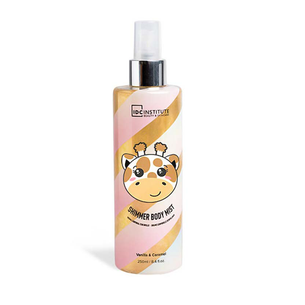 IDC Institute Giraffe Shimmer Body Mist Spray Vanilla & Caramel Σπρέι Σώματος με Shimmer 250ml