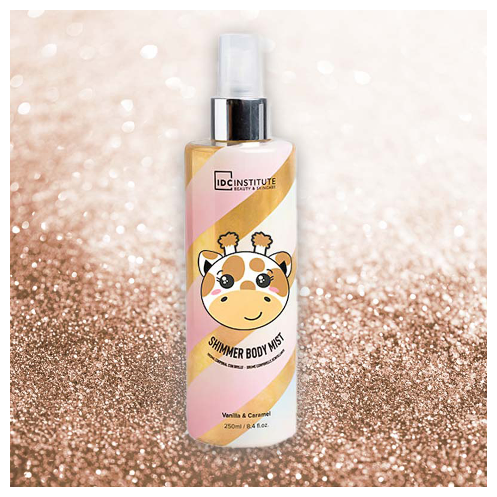 IDC Institute Giraffe Shimmer Body Mist Spray Vanilla & Caramel Σπρέι Σώματος με Shimmer 250ml