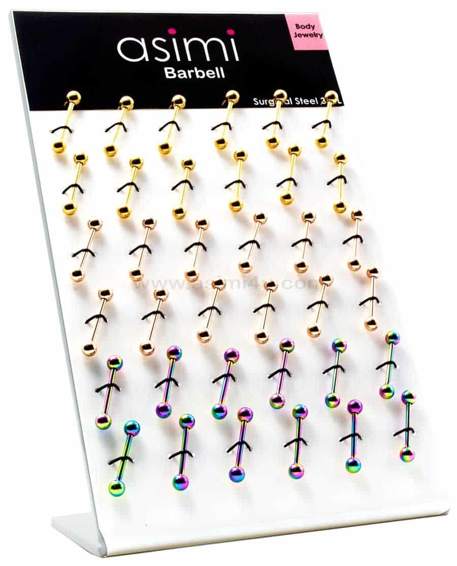 AsimiBarbellgold Pi Rose Gold Rainbow Απο Χειρουργικο Ατσαλι 316 Lpapell.gr