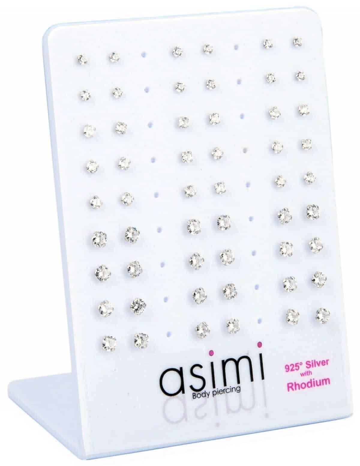 AsimiΑσημενιο Σκουλαρικι Με Ζιρκον 2,5/3/4 Μμpapell.gr