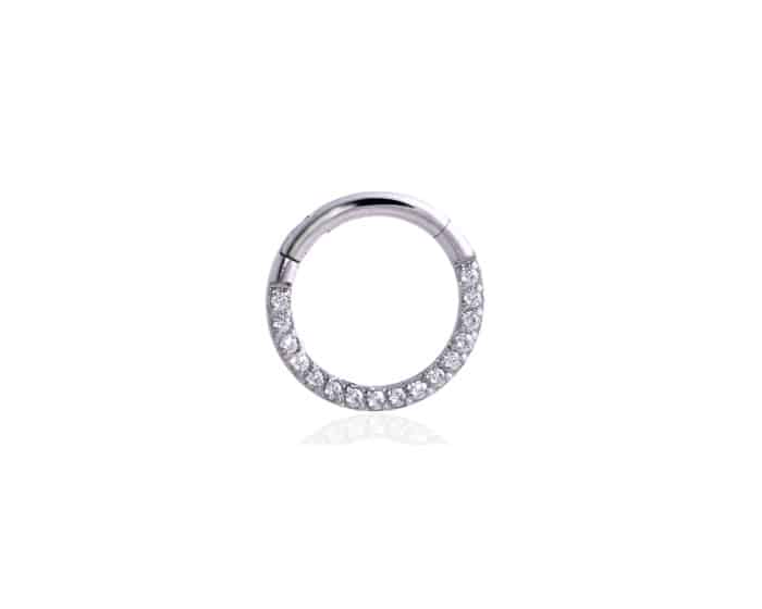 Σκουλαρικι Septum Clicker With Zircon 1.2X8Mm Surgical Steel 316L