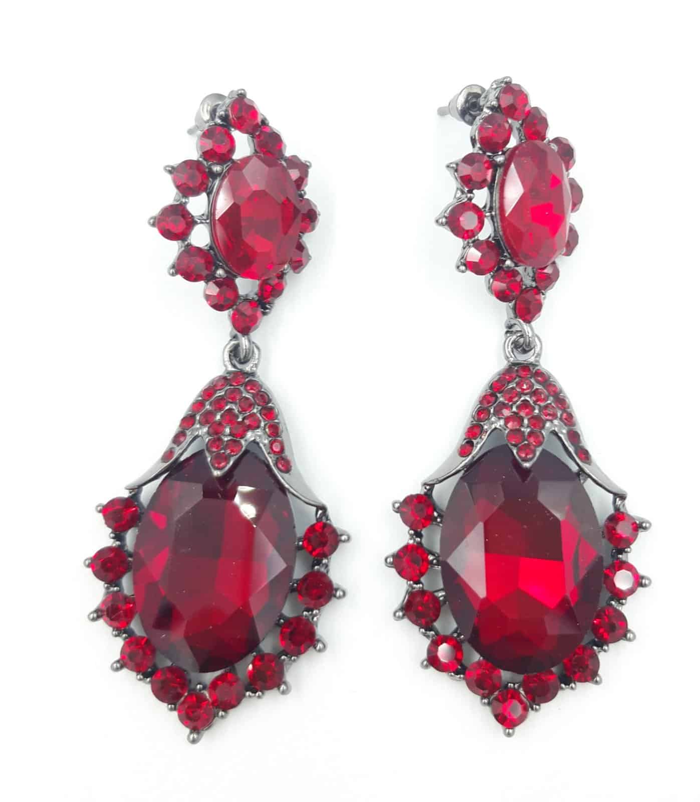 Σκουλαρικια Κρεμαστα Με Διπλο Πετραδι 7Cm