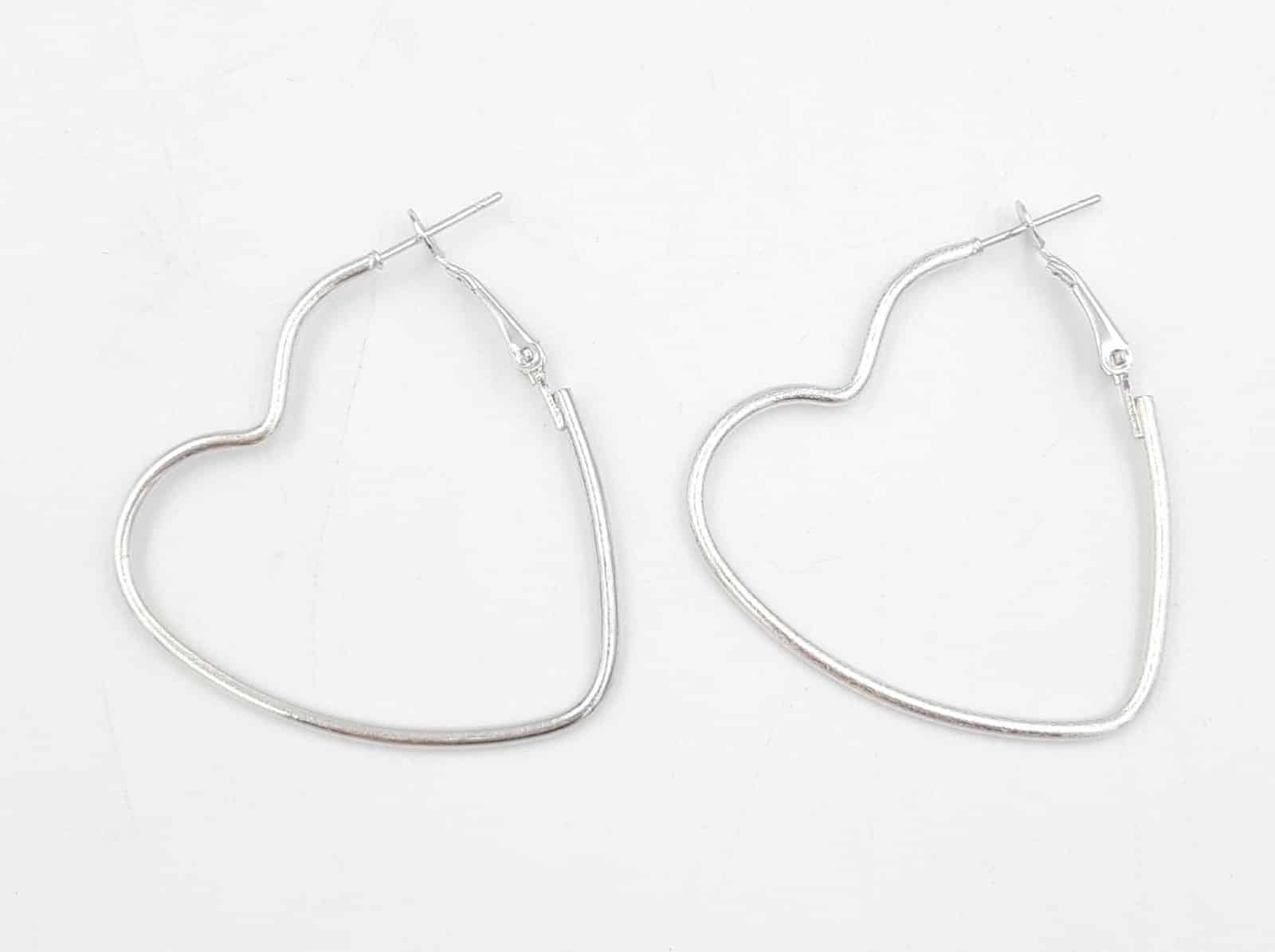 Κρικοι Καρδιες Ασημι Φ5Cm
