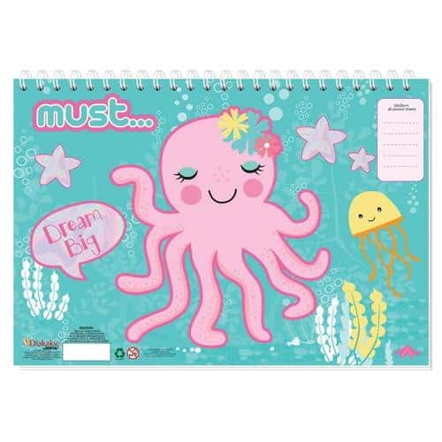 Μπλοκ Ζωγραφικης Must Swan-Octopus 40 Φυλλων Με Αυτοκολλητα-Στενσιλ- 2 Σελιδες Χρωματισμου, 23X33 Εκ.