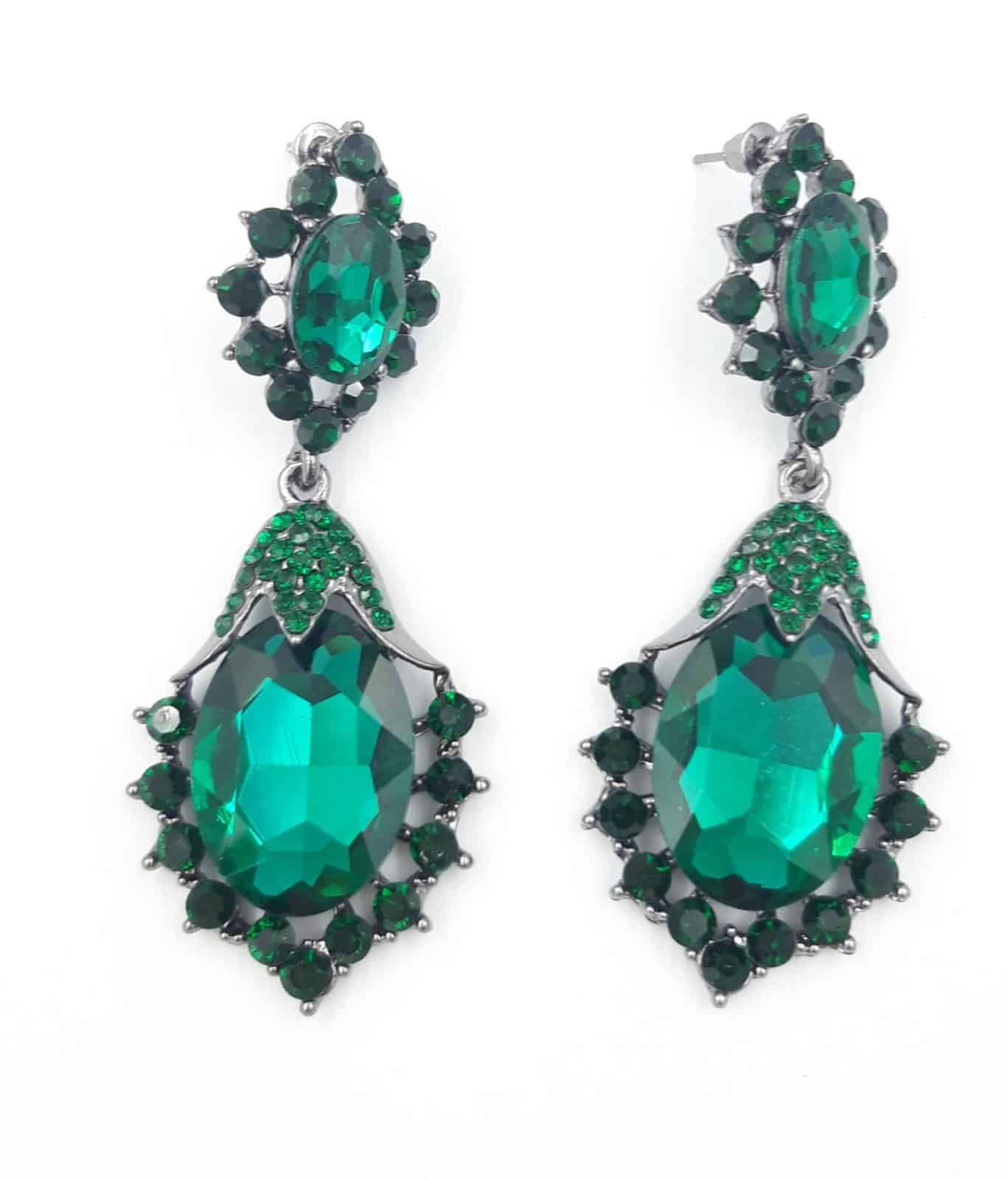 Σκουλαρικια Κρεμαστα Με Διπλο Πετραδι 7Cm