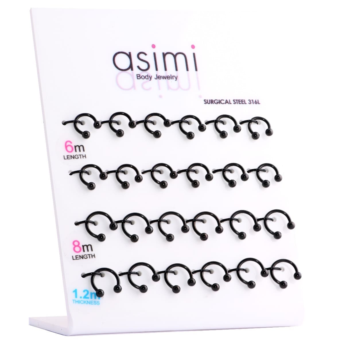 Μαυρο Circular Barbell Με Μπιλιες 1,2 Μμ