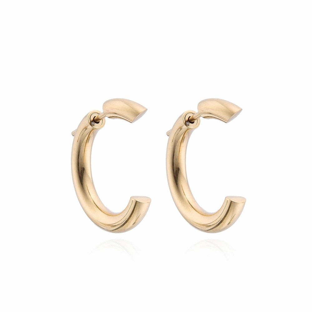 Σκουλαρικια Επιχρυσα Κρικος 24Mm Stainless Steel 316 L