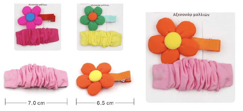 Κλιπς Μαλλιων Σετ Λουλουδι- Τυπου Σουρα 2Τμχ