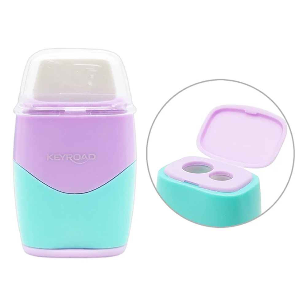 KeyroadKeyroad Ξύστρα - Γόμα Διπλή Soft Rubber Pastel Χρώματα 1 Τμχpapell.gr