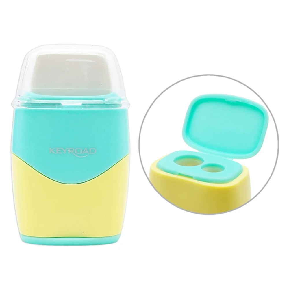 KeyroadKeyroad Ξύστρα - Γόμα Διπλή Soft Rubber Pastel Χρώματα 1 Τμχpapell.gr