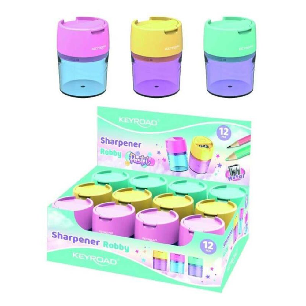 Keyroad Ξύστρα Διπλή Μεταλλική Fashion Pastel 3 Χρώματα 1 Τμχ