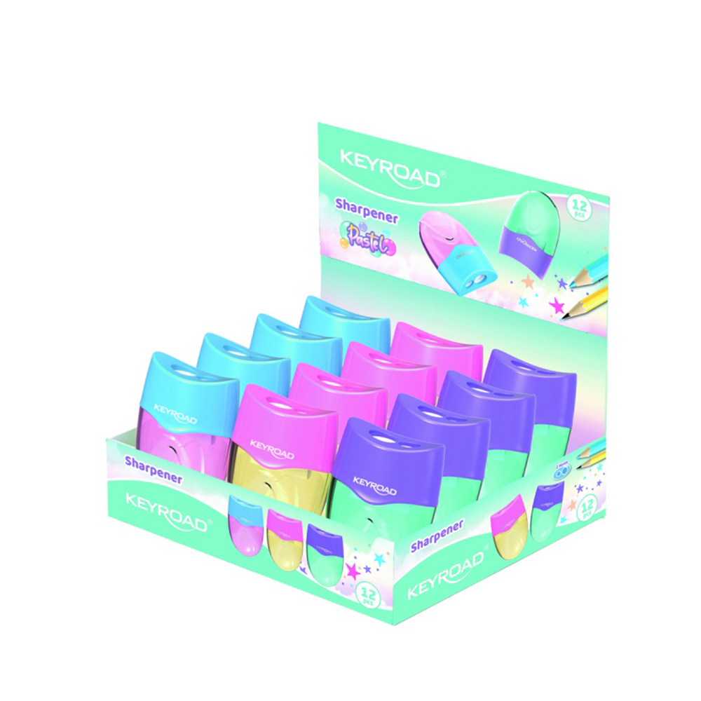 KeyroadKeyroad Ξύστρα Βαρελάκι Pastel Διπλή 3 Χρώματα 1 Τμχpapell.gr