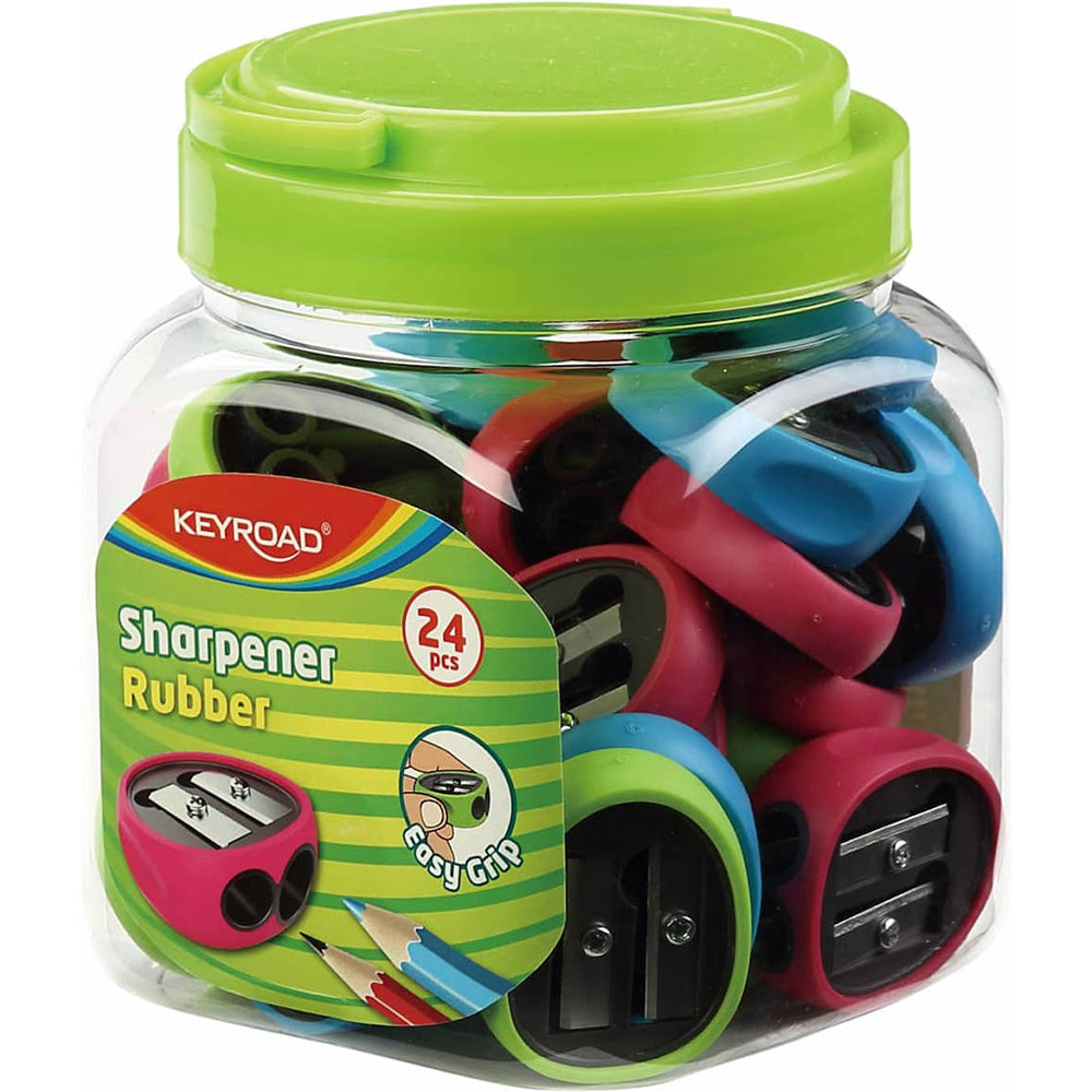 KeyroadKeyroad Ξύστρα Διπλή Rubber 3 Χρώματα 1 Τμχpapell.gr