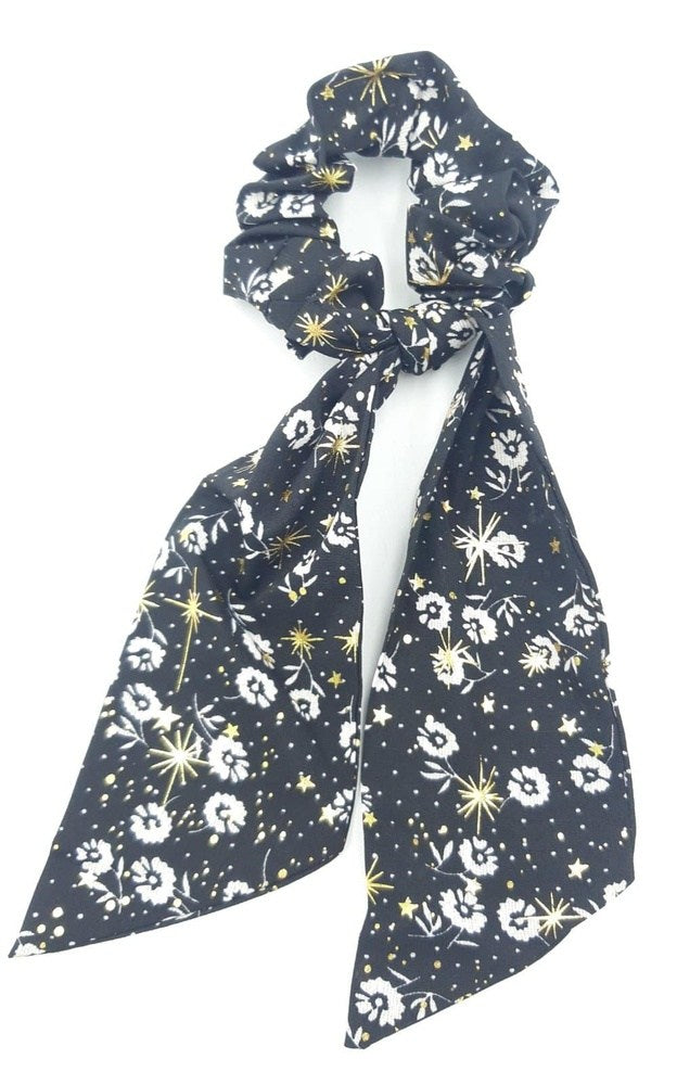 Σουρα Μαλλιων Με Κορδελα Λουλουδια Και Χρυσες Λεπτομερειες