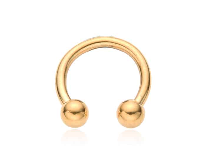 AsimiΣκουλαρικι Gold Plated Circular Barbell Surgical Steel 316L 1.2Mmpapell.gr