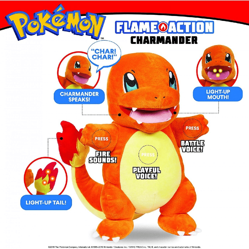 Pokemon Λουτρινο 25 Εκ Με Ηχο &Amp; Φως Charmander