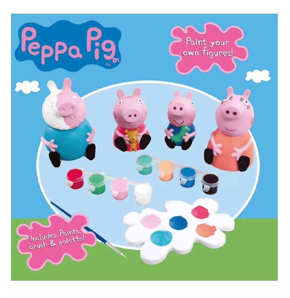 Peppa Pig Φιγουρες Απο Πηλο Για Ζωγραφικη 4 Pack Η Οικογενεια Της Peppa