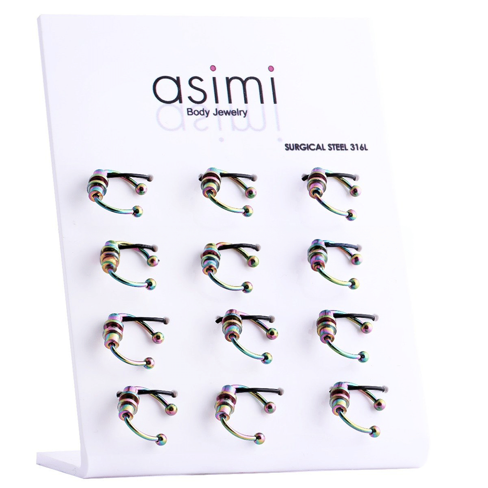 AsimiRainbow Magnetic Septum Nose Ring Surgical Steelpapell.gr