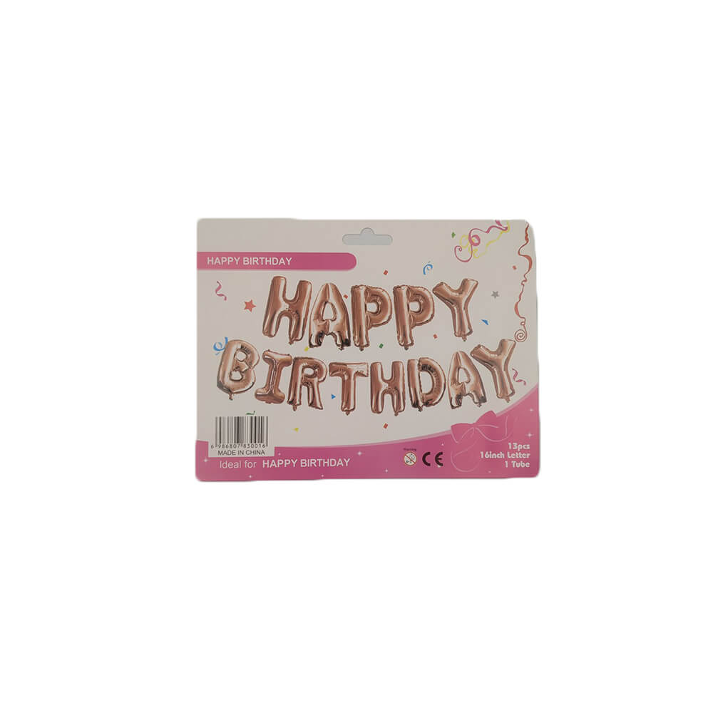 Μπαλονια Γενεθλιων Happy Birthday Ροζ Χρυσο