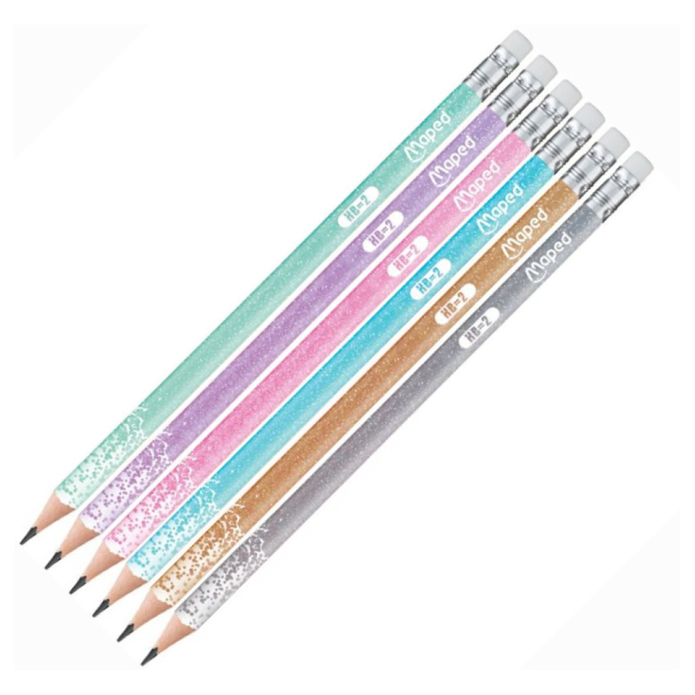 MAPEDMaped Μολύβι ΗΒ Με Γόμα  Black Peps Glitter 1 Τμχpapell.gr