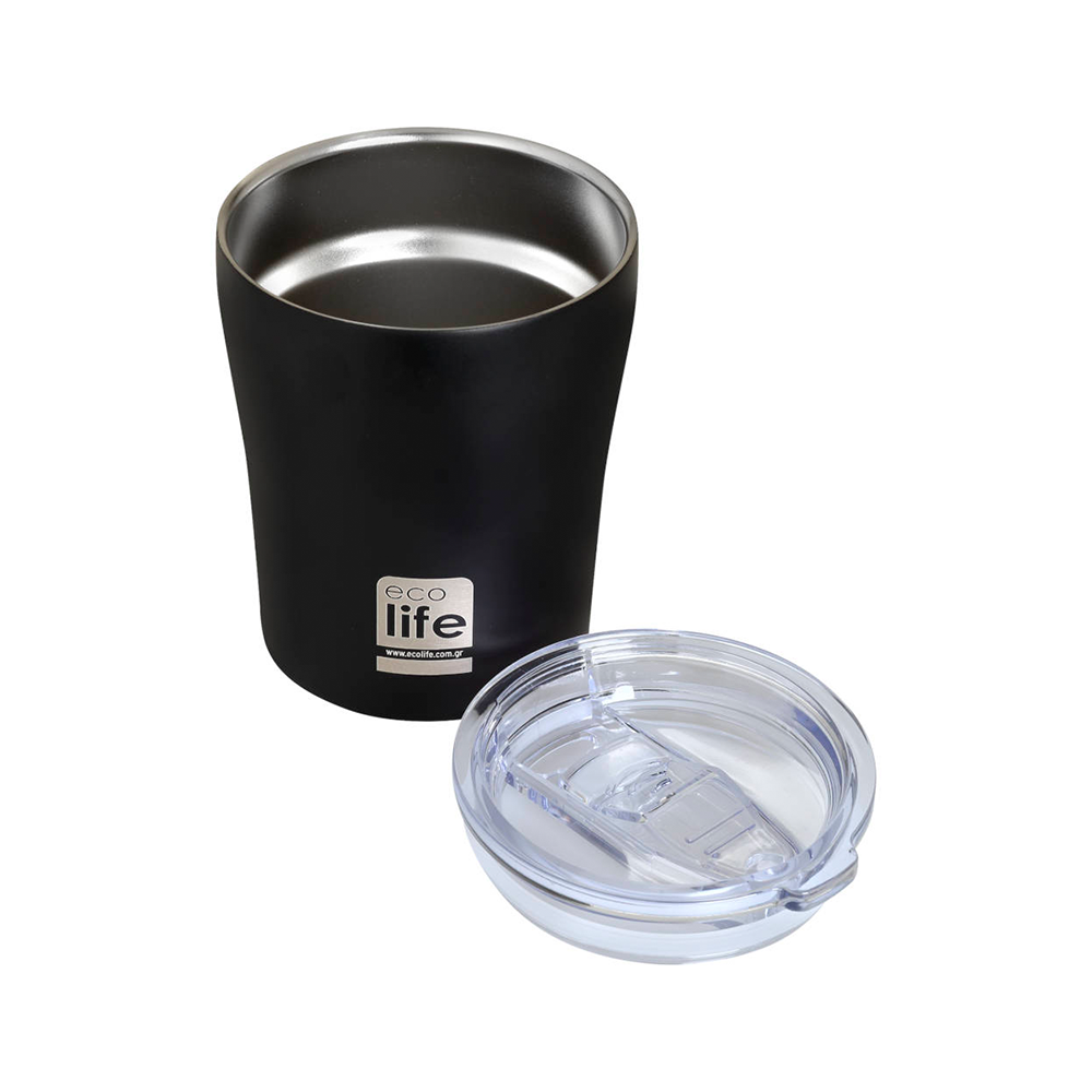 Ecolife Coffe Θερμός Ανοξείδωτος Μαύρος 300 ml