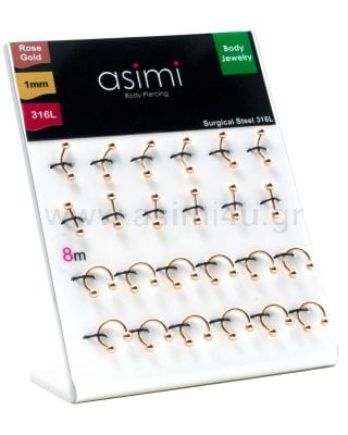 Mix Piercing 1.0Mm Rose Gold Surgical Steel 316L