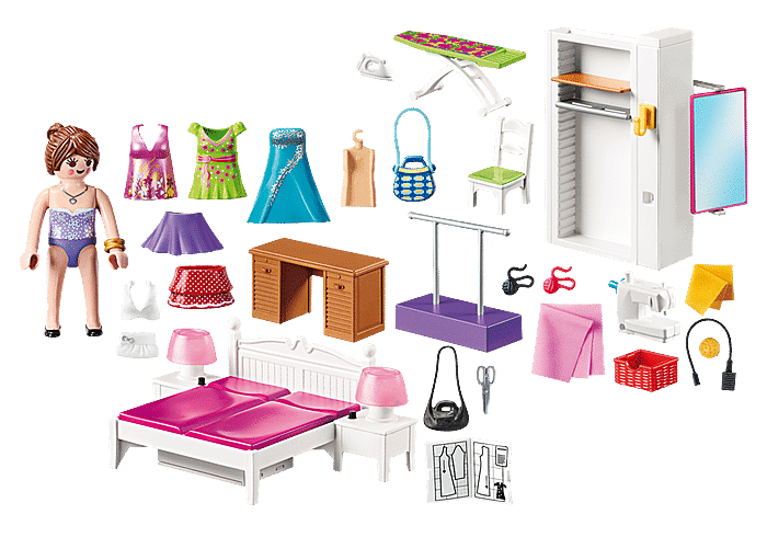 70208 Playmobil Dollhouse Υπνοδωματιο Με Ατελιε Ραπτικης