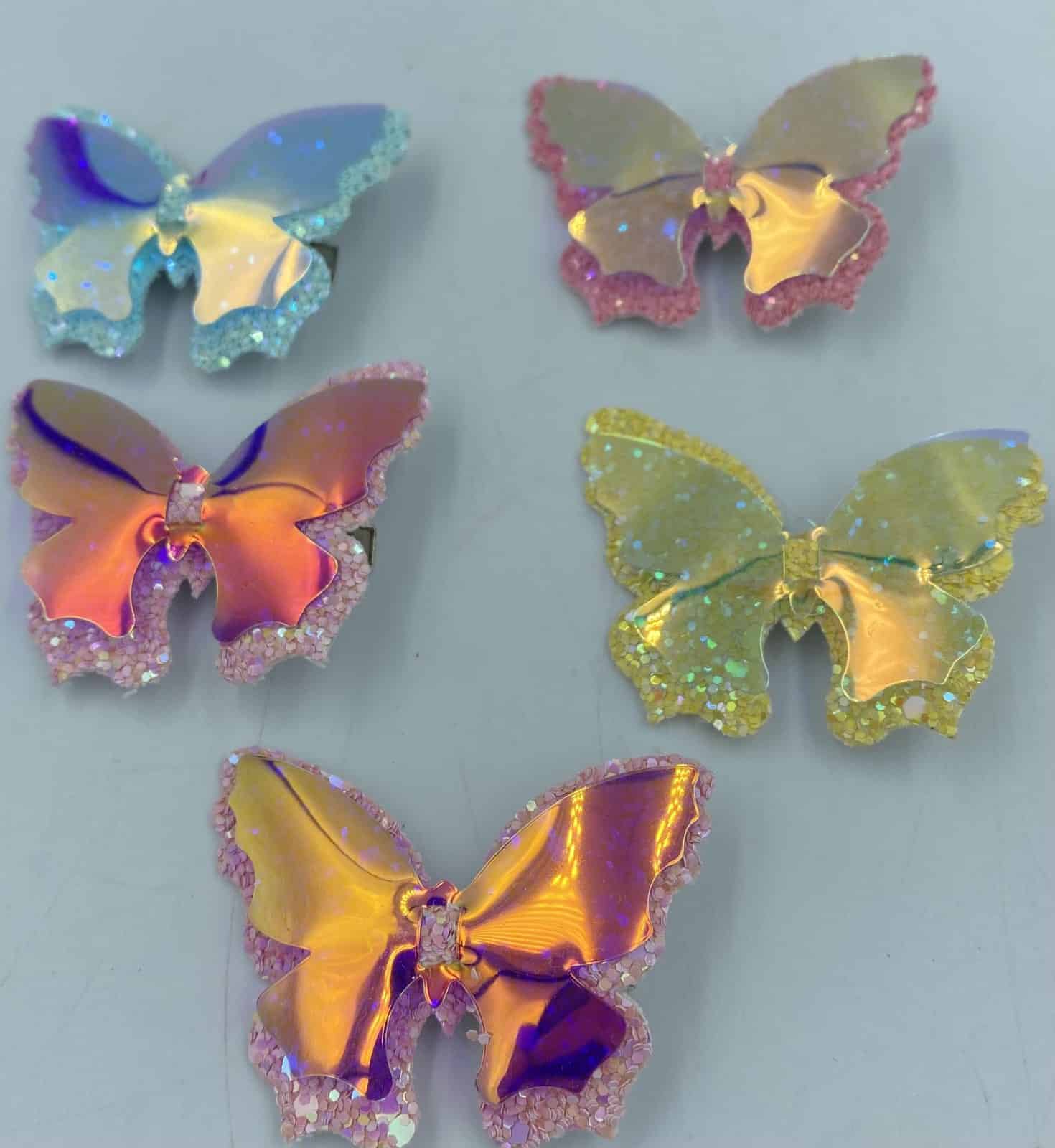 Τσιμπιδακι Πεταλουδα Ιριδιζον Με Glitter