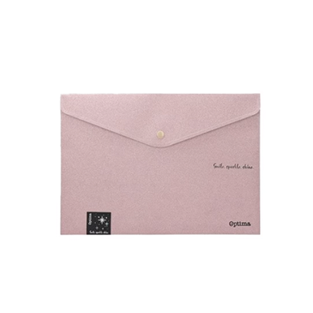 Optima Φάκελος P.P με Κουμπί Glitter A4