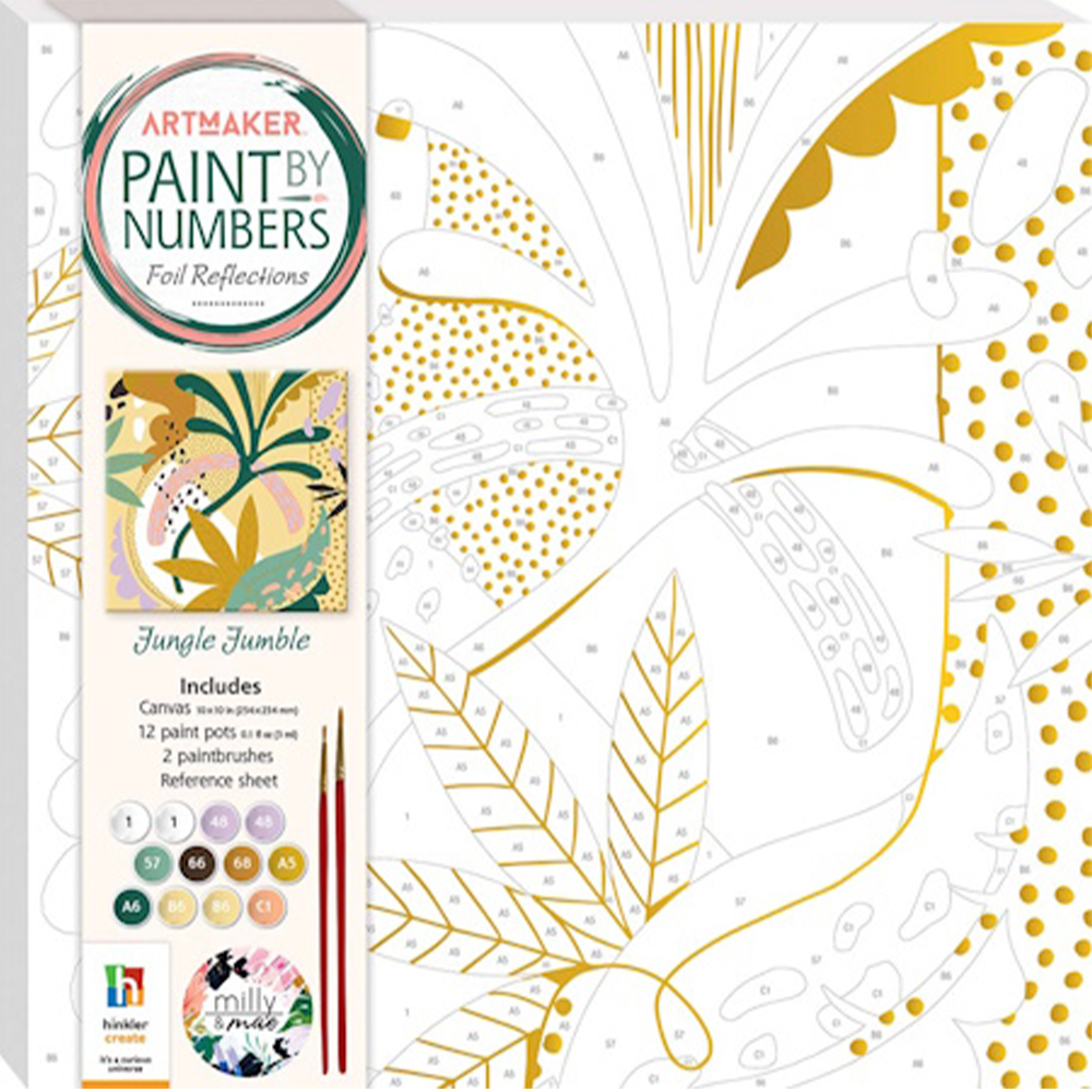 Ζωγραφική Paint by Numbers Canvas 25 x 25 Foil Reflections: Jungle Jumble